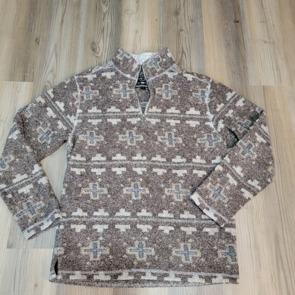 True Grit Frosty Tipped Pile 1/2 Zip Pullover Mens M